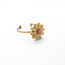 Gold Natural Stone Ring Daisy 'Rhodonite' - Stainless steel