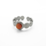 'Noé' ring silver orange stone - stainless steel (verstelbaar)