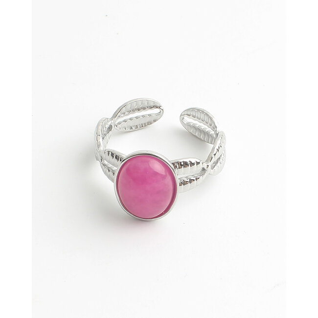 Bague 'Pink Summer' ARGENT - Acier inoxydable