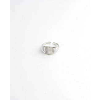 'Muella' Ring Zilver - Stainless steel (Verstelbaar)