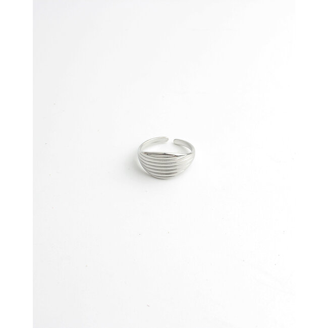 'Muella' Ring Silver - Stainless steel (Adjustable)