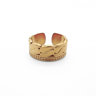 'Laure' ring gold - stainless steel (adjustable)