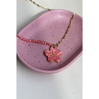 'Rosemary' Collar rosa - Acero inoxidable