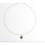 Sodalite Ketting Natuursteen - stainless steel