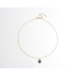 Sodalite Necklace natural stone - stainless steel