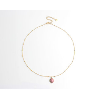 Rhodonite Collier Pierre naturelle - acier inoxydable