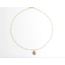 Rhodonite Ketting Natuursteen - stainless steel