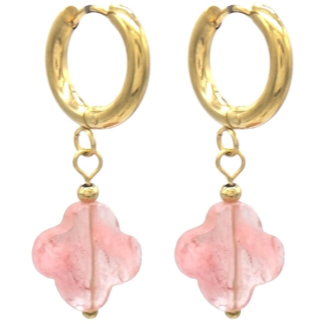 'Lucky' Earrings PINK - Stainless steel