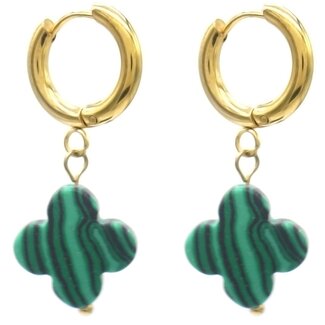 'Lucky' Earrings GREEN - Stainless steel