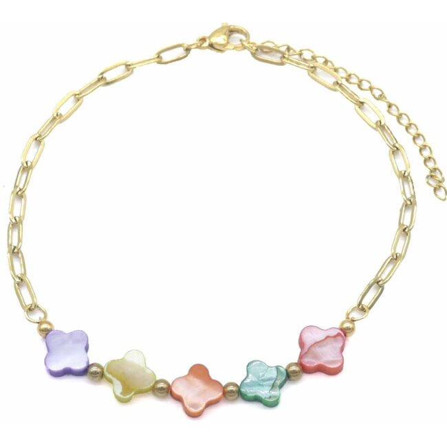 'Colorful luck' Anklet - Stainless steel