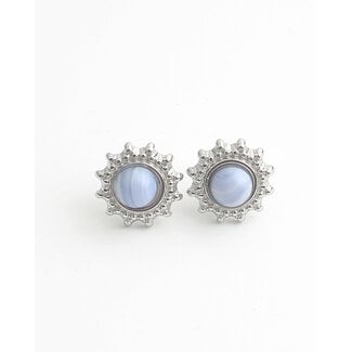 'Faye' Earrings blue SILVER - Stainless steel