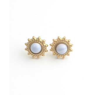 'Faye' Boucles d'oreilles bleues OR - Acier inoxydable