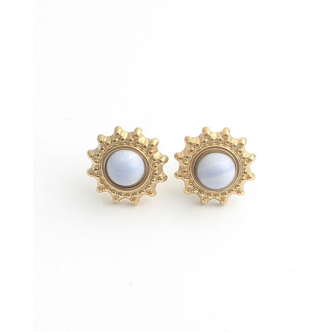 'Faye' Pendientes azules ORO - Acero inoxidable