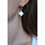 'Lucky' Pendientes BLANCOS - Acero inoxidable