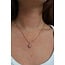 Rhodonite Ketting Natuursteen - stainless steel