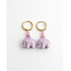 'Elephant' Boucles d'oreilles Violet - Acier inoxydable