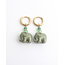 'Elephant' Boucles d'oreilles Vert - Acier inoxydable