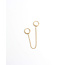 'Chain' Boucle d'oreille double or - acier inoxydable (1 pcs)