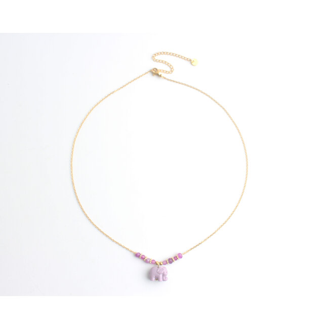 'Elephant' Collier Viola - Acier inoxydable