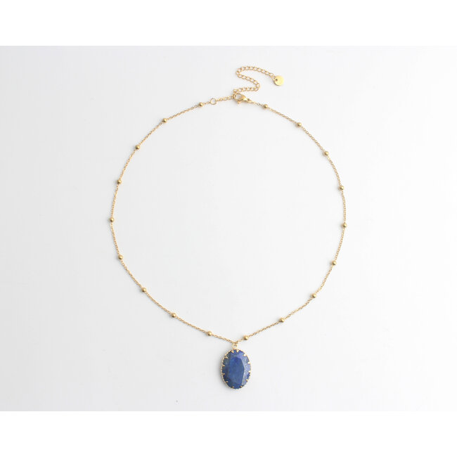 'Darla' Ketting Azul - Acero inoxidable