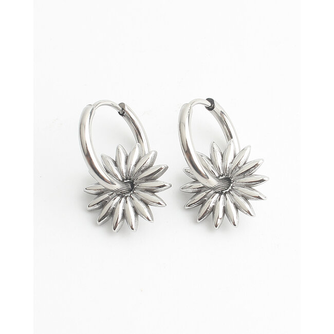 'Petite Puck' Earrings Silver - Stainless steel