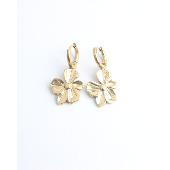 'Justina' Earrings Gold - Stainless steel