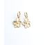 'Justina'  Pendientes flor oro - acero inoxidable