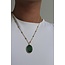 'Darla' Ketting Groen - Stainless steel