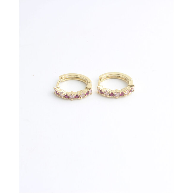 'Marcy' Earrings Gold Pink- Gold plated