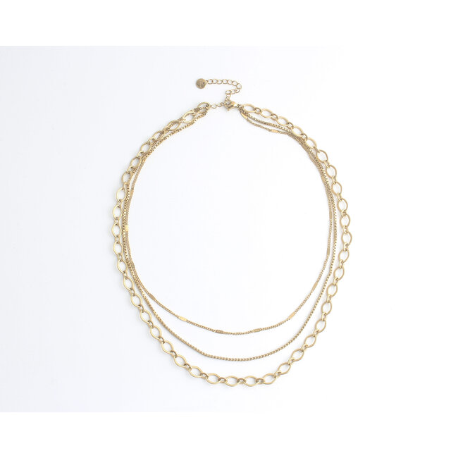 'Zuzana' Necklace 3-layered - Stainless steel