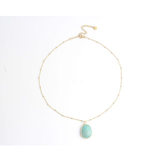 'Edita' Collier Turquoise - Acier inoxydable