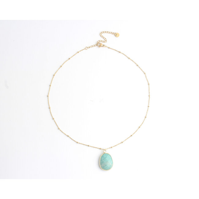 'Edita' Collier Turquoise - Acier inoxydable