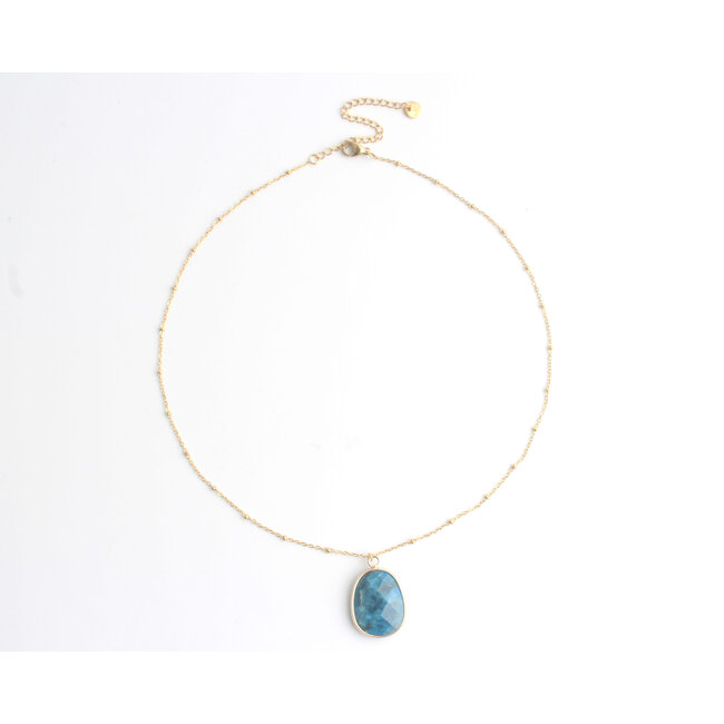 'Edita' Ketting Azul - Acero inoxidable