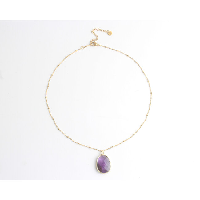 'Edita' Collier Violet - Acier inoxydable