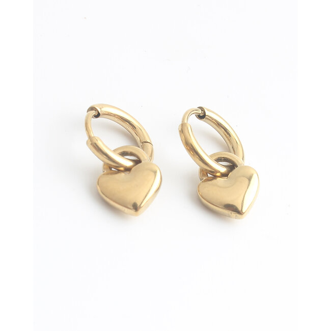 'Crazy in love' Pendientes Oro - acero inoxidable