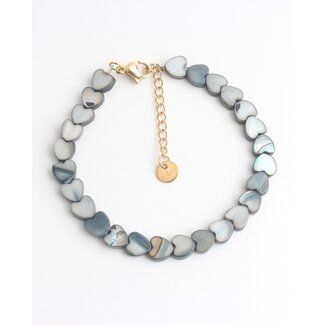 'Heart to heart' Bracelet Dark grey - Stainless steel