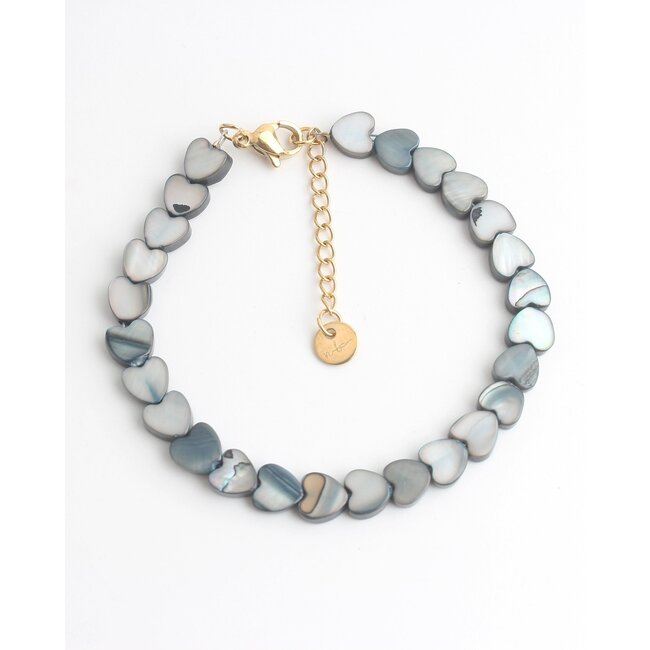 'Heart to heart' Bracelet Dark grey - Stainless steel