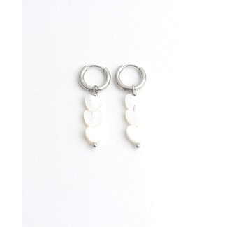 'Heart to heart' Boucles d'oreilles Blanc - Acier inoxydable