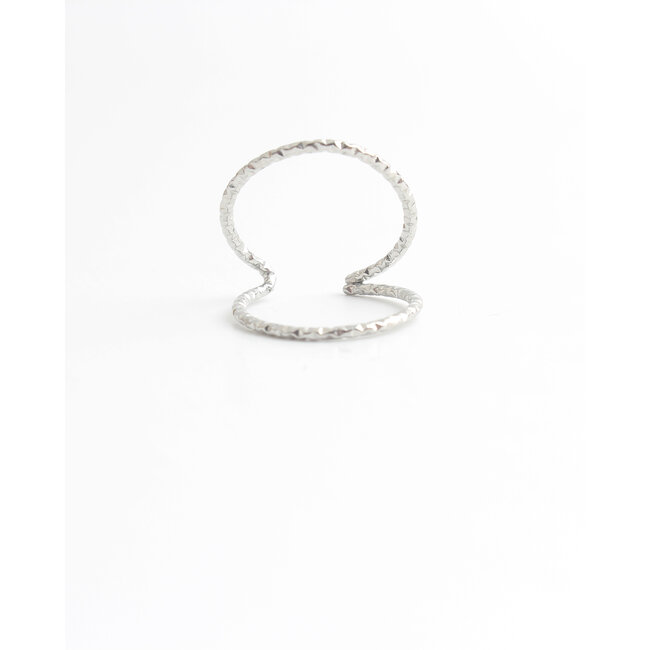 'Lora' Bague Argent - Acier inoxydable