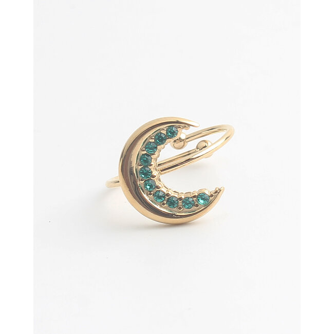 'Once in a blue moon' Ring Goud - Stainless steel