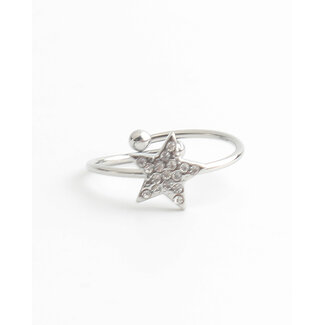 'Shining star' Ring Silver - Stainless steel