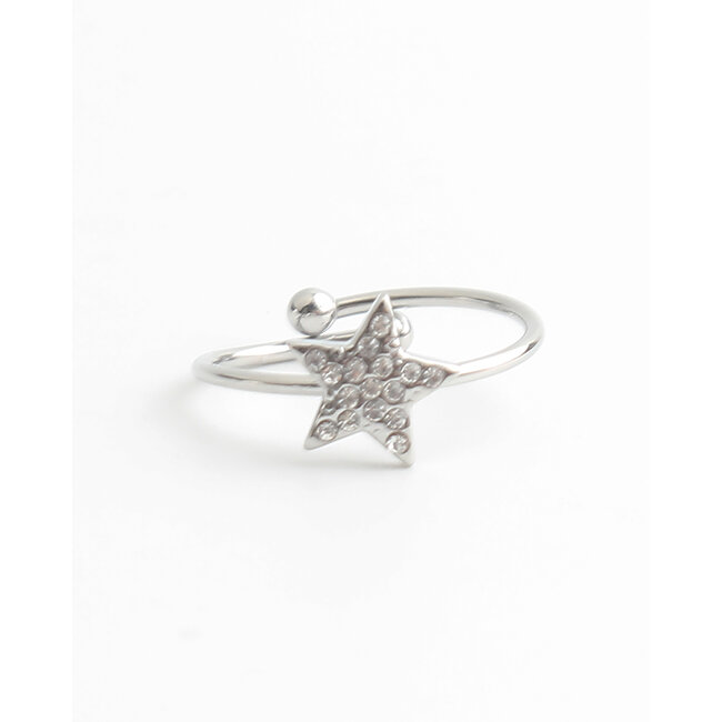 'Shining star' Anillo Plata - Acero inoxidable