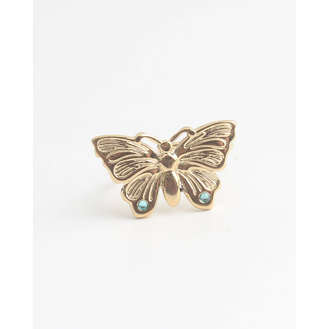 'Butterfly' Anillo Oro - Acero inoxidable