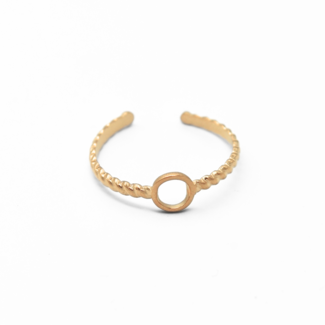 'LITTLE CIRCLE' GOLD RING - STAINLESS STEEL (VERSTELBAAR)