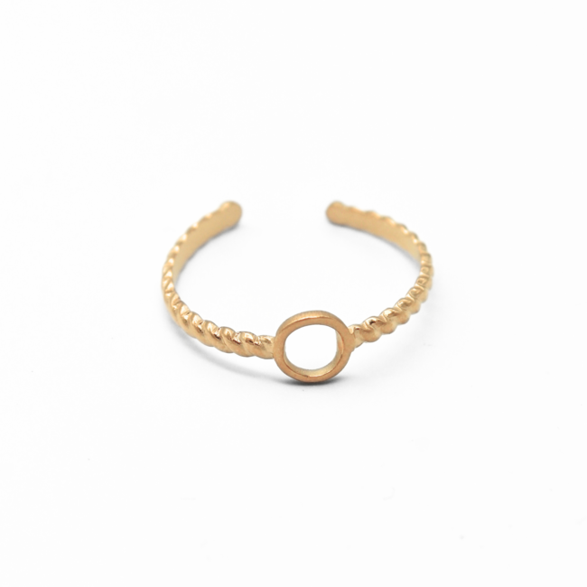 Little Circle 'Gold Ring - Acero inoxidable (ajustable)