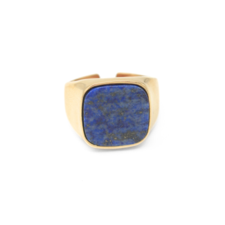 "Estefania" Bague Bleu Or - Acier Inoxydable