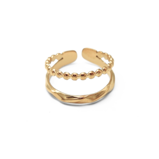 Ring 'Remi' Gold - Edelstahl (verstellbar)