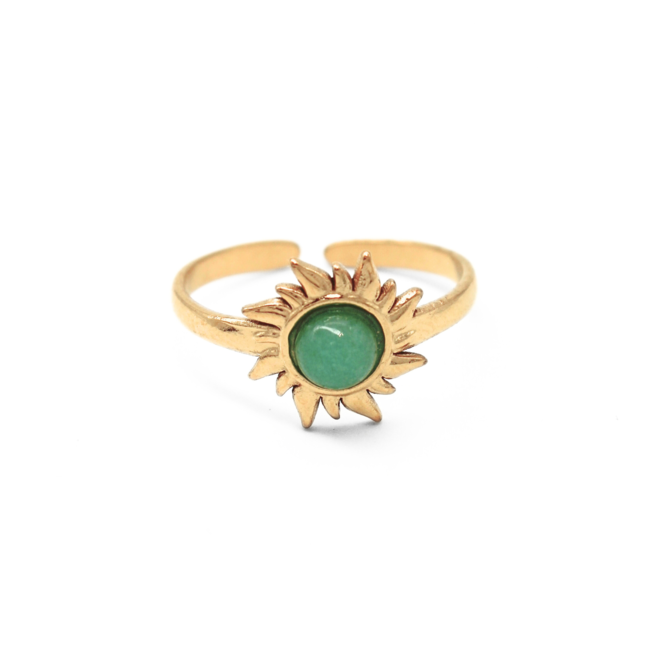 Ringower Orange Stone Ring Acciaio inossidabile regolabile