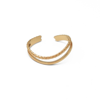 Mirthe 'anillo de oro - acero inoxidable (ajustable)