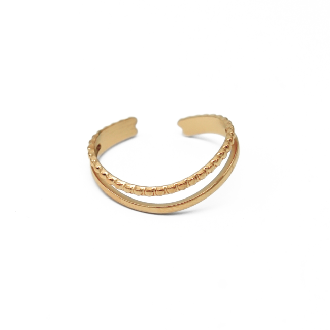 'MIRTHE' RING GOLD - STAINLESS STEEL (VERSTELBAAR)